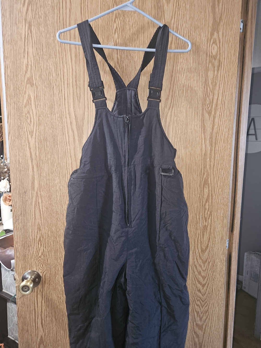 Athletech Black Quilted Bib Overalls with Adjustable Straps